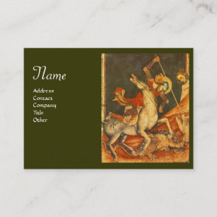 Der Kampf von Saint George mit der Dragon Monogram Visitenkarte