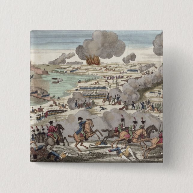 Der Kampf von Wagram, am 6. Juli 1809 (Stich) Button (Vorderseite)