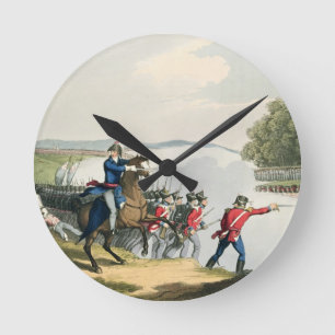 Der Kampf von Waterloo entschied durch den Herzog Runde Wanduhr