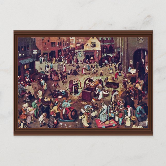 Der Kampf zwischen Karneval und Lent by Bruegel Postkarte (Vorderseite)