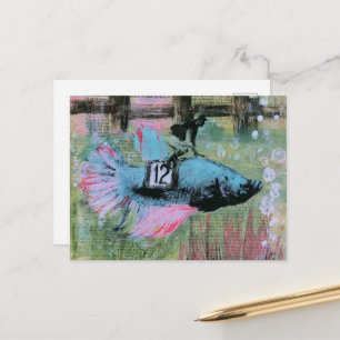 Der Kampffisch-Jockey Postkarte