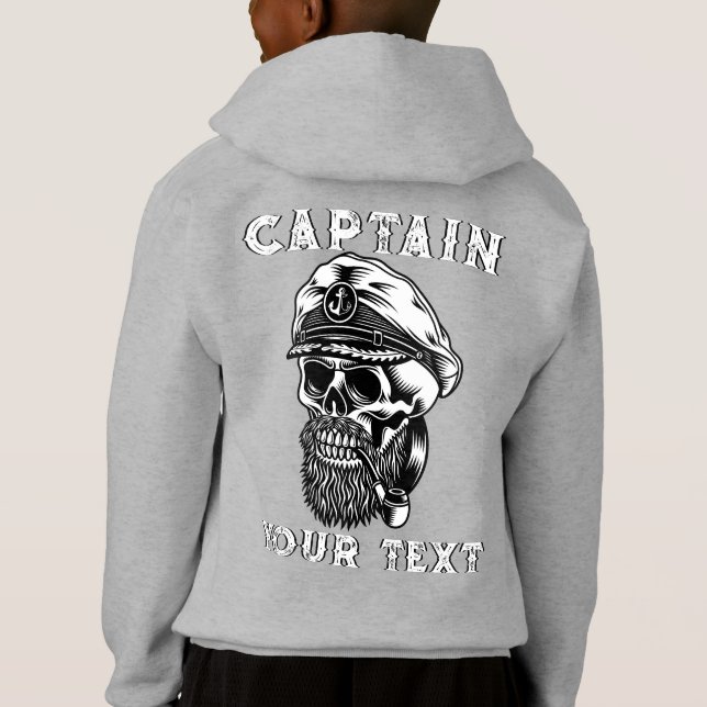 Der Kapitän am Bartsee lässt sich auf die Rauchmel Hoodie (Rückseite)