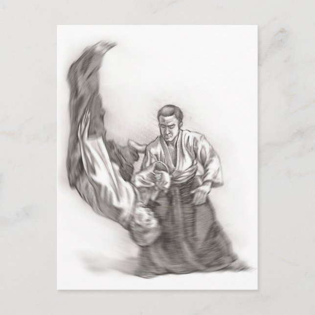 Der Kapitän eines Aikido - Energieverbrauch des Ze Postkarte (Vorderseite)