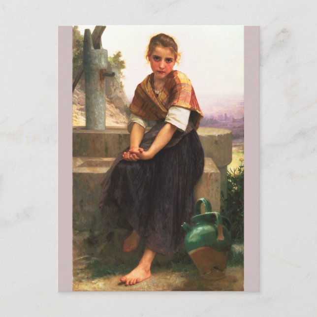 Der kaputte Pitcher von Bouguereau Postkarte (Vorderseite)