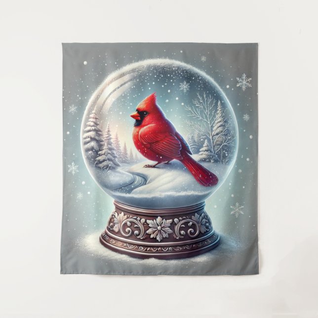 Der Kardinal des Winters Wandteppich (Vorderseite)