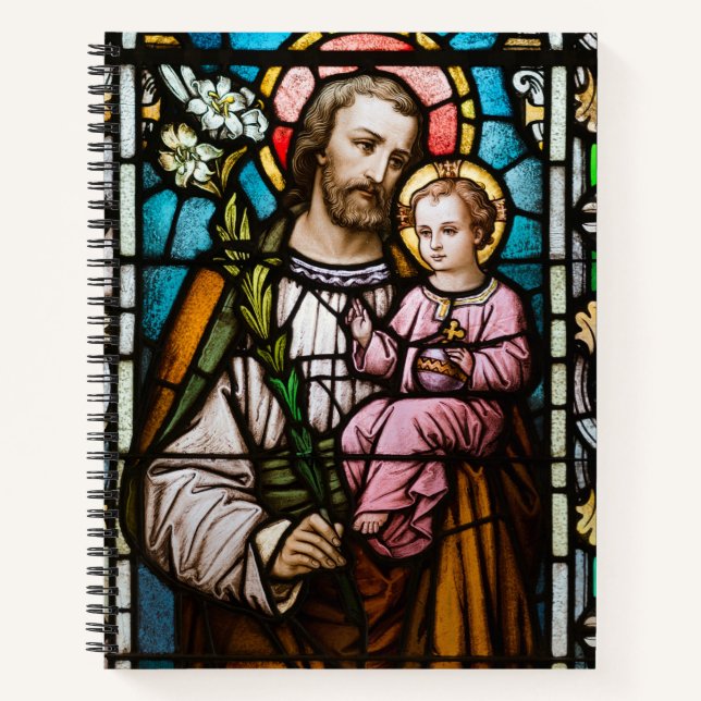 Der katholische St. Joseph Jesus festigte den Glas Notizbuch (Vorderseite)