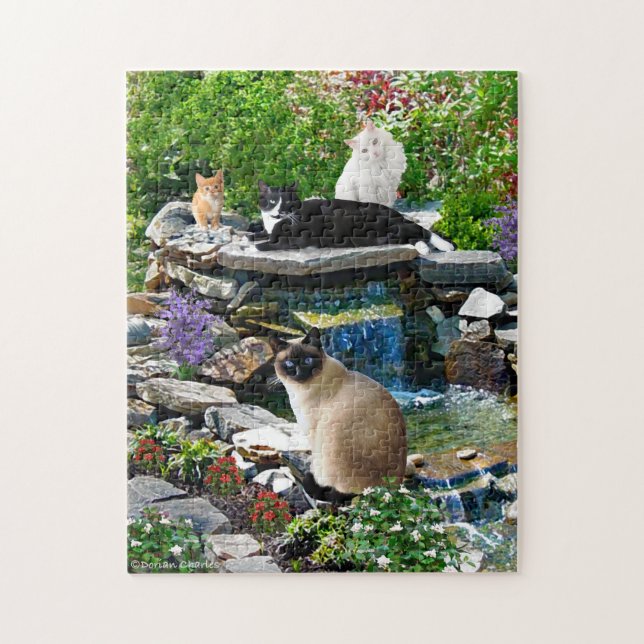 "Der Katzen-Wellness-Center-" Puzzlespiel (Vertikal)
