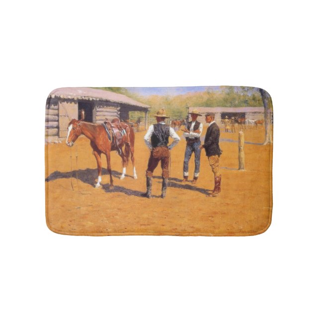 Der Kauf von Polo Ponys im amerikanischen Wilden W Badematte (Vorderseite)
