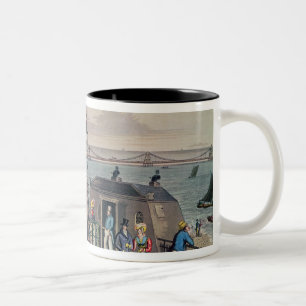 Der Kettenpier auf der Front in Brighton Zweifarbige Tasse