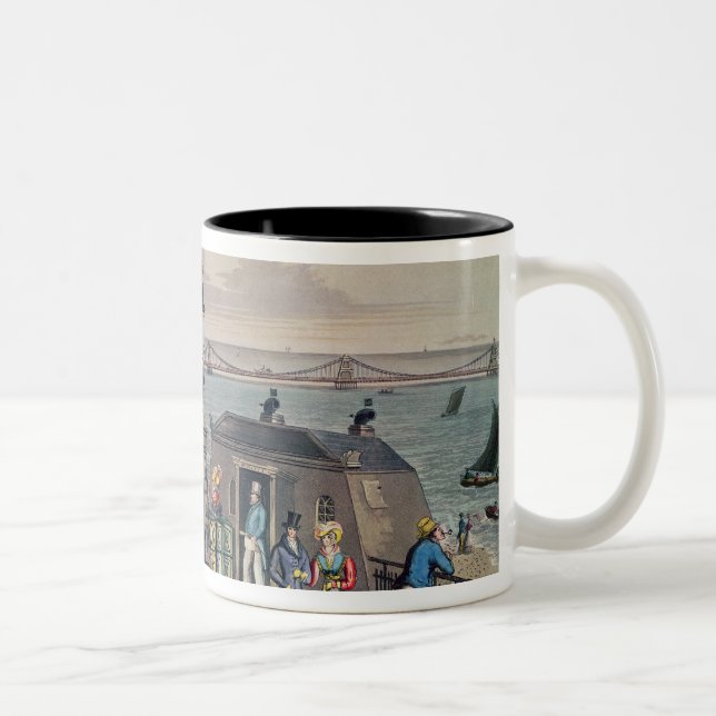 Der Kettenpier auf der Front in Brighton Zweifarbige Tasse (Rechts)