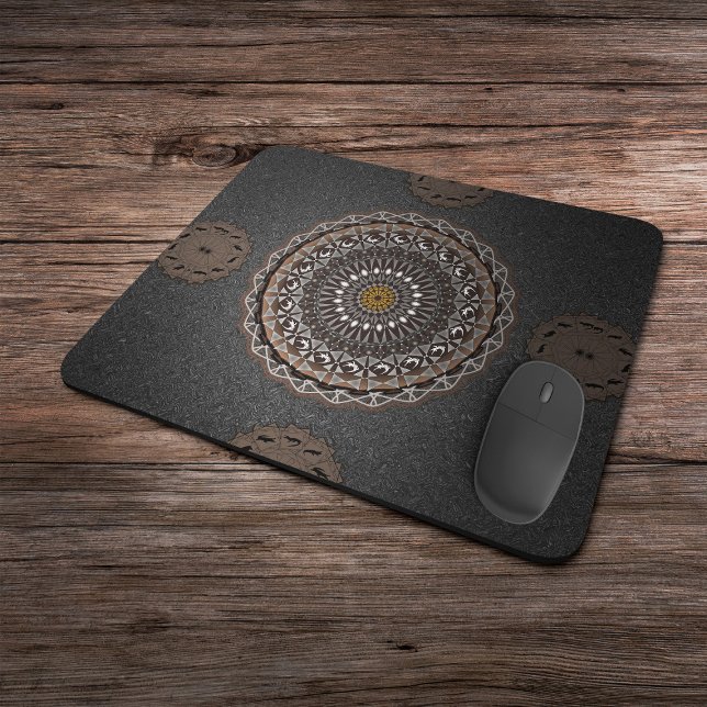 Der Khaki Crocodylus porosus mandala art Mousepad (Von Creator hochgeladen)