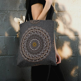 Der Khaki Crocodylus porosus mandala art Tasche