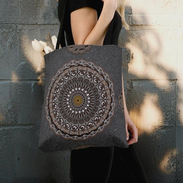 Der Khaki Crocodylus porosus mandala art Tasche (Von Creator hochgeladen)