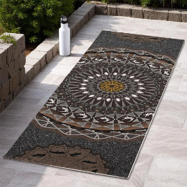 Der Khaki Crocodylus porosus mandala art Yogamatte