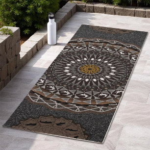 Der Khaki Crocodylus porosus mandala art Yogamatte