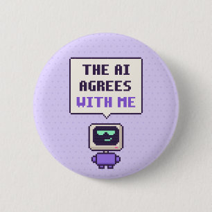 Der KI stimmt mir lustig zu KI Pixel Button