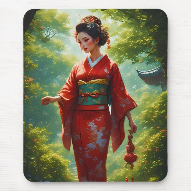 Der Kimono-Spaziergang Mousepad (Vorne)