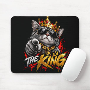 Der King Cool Cat Mit Krone Mauspad