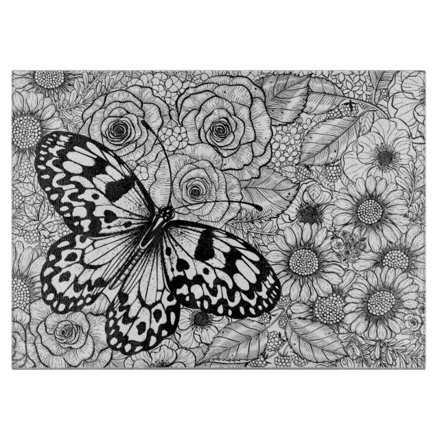 Der Kite-Garten aus Papier Schneidebrett (Vorderseite)