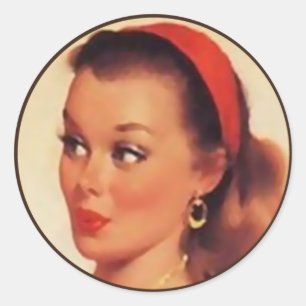Der Kitsch BItsch : Pin-Up-Porträts Runder Aufkleber