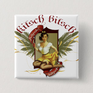 Der Kitsch Bitsch: Soda-Mädchen-Retro Tätowierun Button