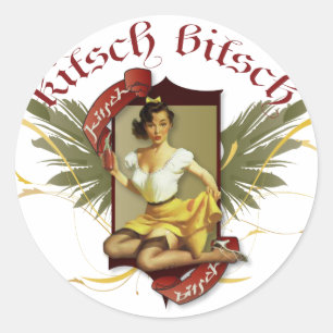 Der Kitsch Bitsch: Soda-Mädchen-Retro Tätowierung Runder Aufkleber