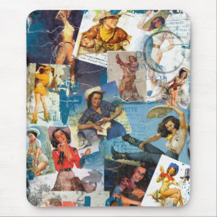 Der Kitsch Bitsch: Zerstörtes Cowgirl Button-UPS Mousepad