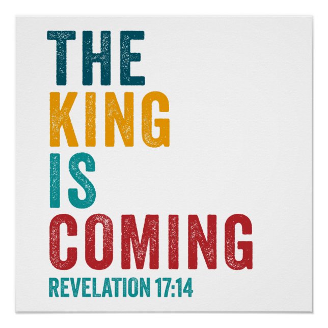 Der KKING kommt - Offenbarung 17:14 Christlich Poster (Vorderseite)