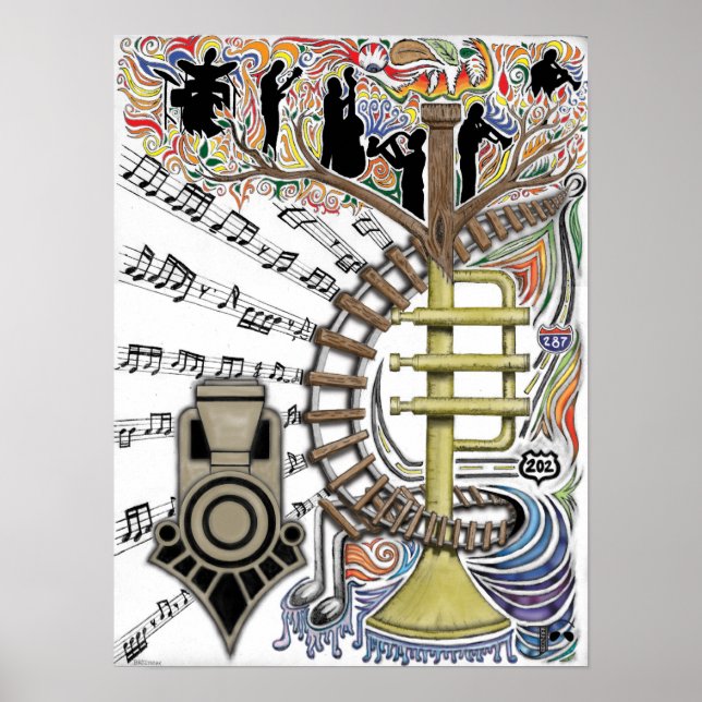 "Der Klang hörte durch die Bäume" Poster (Vorne)