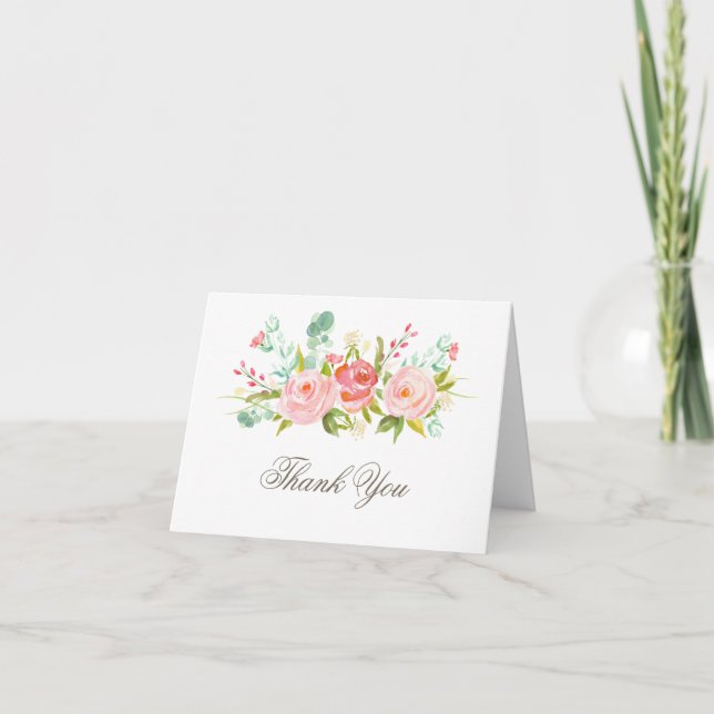 Der klassische elegante Rosen-Garten danken Ihnen Dankeskarte (Vorderseite)