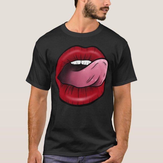 Der klassische T - Shirt der sexy Lippenmänner (Vorderseite)