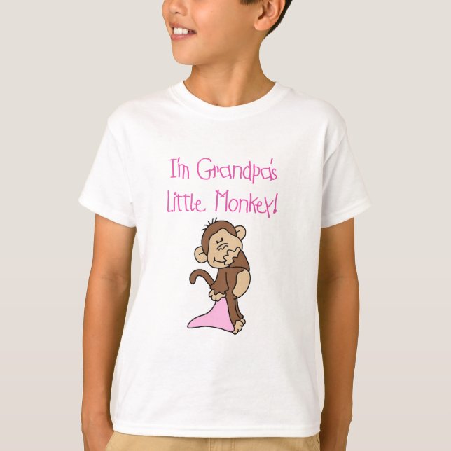 Der kleine Affe des Großvaters - rosa T-Shirts und (Vorderseite)