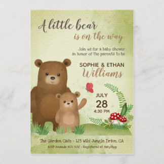 Der kleine Bär ist unterwegs | Babyparty Einladung