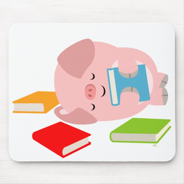 Der kleine Buch-Liebhaber (niedliches Mousepad (Vorne)