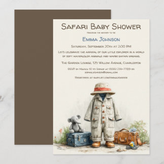 Der kleine Entdecker | Safari-Abenteuer-Baby-Party Einladung