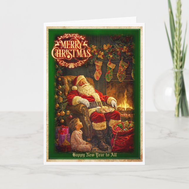 Der kleine Freund des Weihnachtsmanns Karte (Vorderseite)