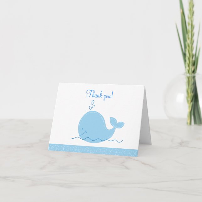 Der kleine gefaltete Blauwal danken Ihnen Dankeskarte (Vorderseite)