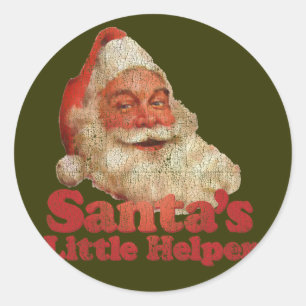 Der kleine Helfer des Weihnachtsmanns Runder Aufkleber