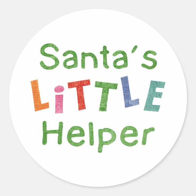 Der kleine Helfer des Weihnachtsmanns Runder Aufkleber (Vorderseite)