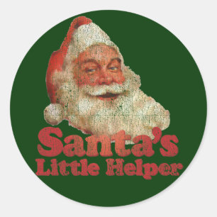 Der kleine Helfer des Weihnachtsmanns Runder Aufkleber