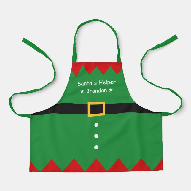 Der kleine Helfer, Niedlicher Weihnachtself für Ki Schürze (Vorderseite)