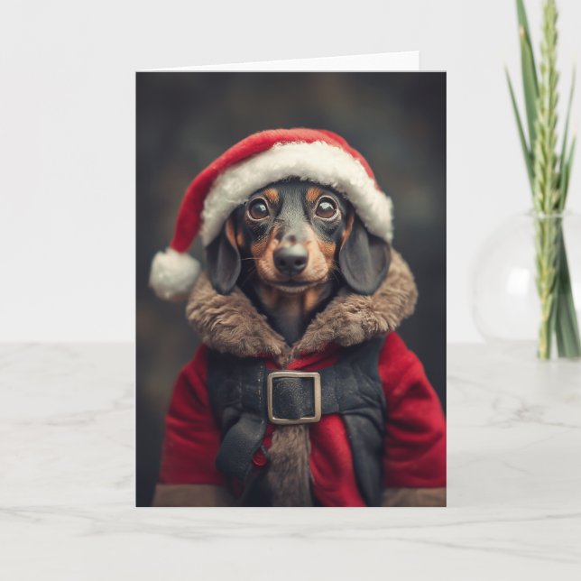 Der kleine Helferhund des Weihnachtsmanns Feiertagskarte (Vorderseite)