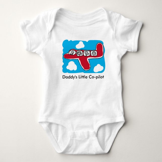 Der kleine Kopilot-einteiliger Baby-Bodysuit des Baby Strampler (Vorderseite)