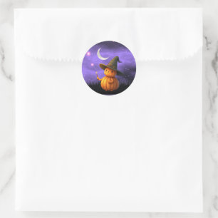 Der kleine Kürbismann Halloween Runder Aufkleber