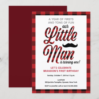 Der kleine Mann dreht einen ersten Geburtstag Einladung