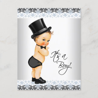 Der kleine Mann ist eine junge Babydusche Einladung