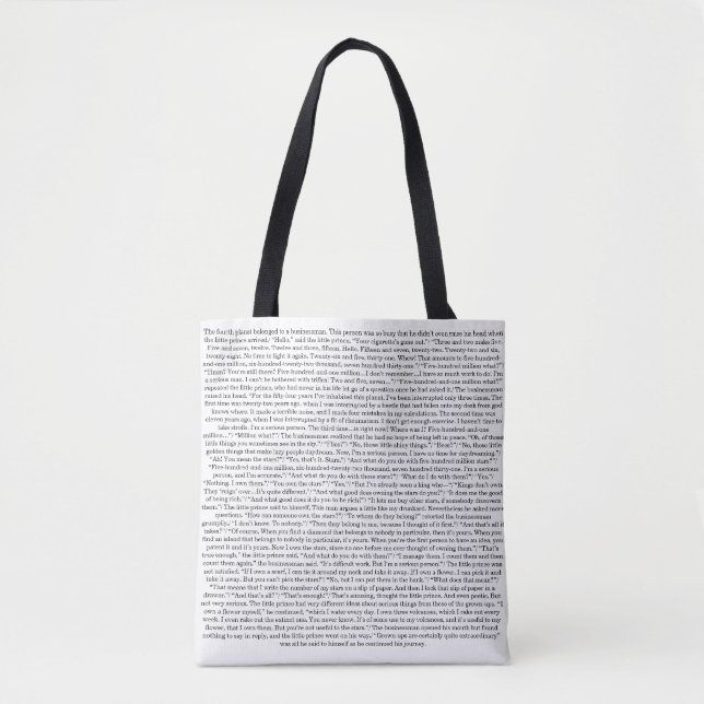 Der kleine Prinz Text Literary Tote Bag Tasche (Vorderseite)