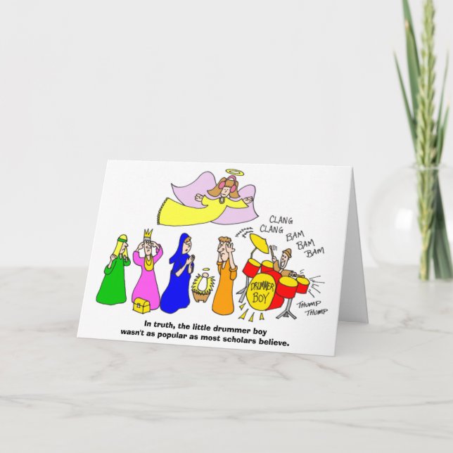 Der kleine Schlagzeugerjunge Feiertagskarte (Vorderseite)