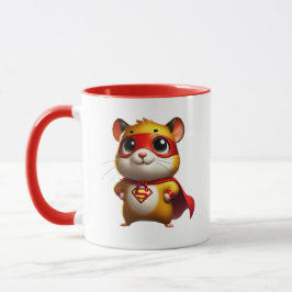 Der kleine Superheld-Hamster mit seinem Umhang. Tasse