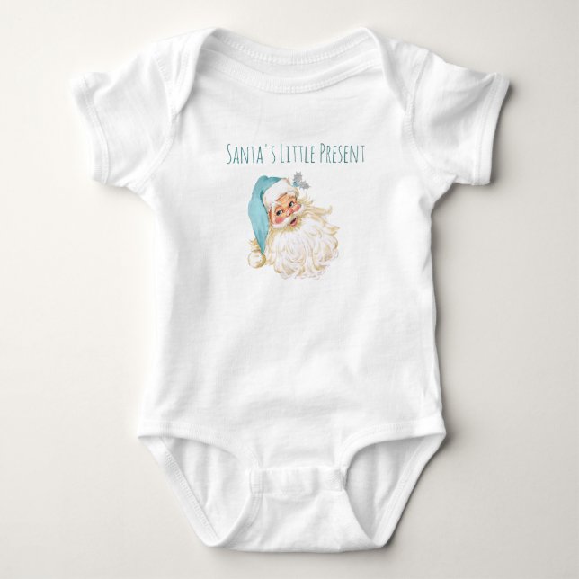 Der kleine türkisfarbene Weihnachtsmann Baby Strampler (Vorderseite)